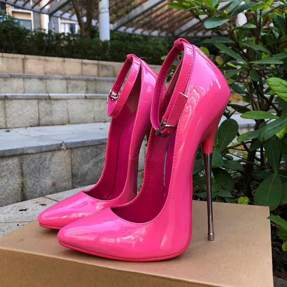 Customize 16cm Extreme Metal High Heels Stilettos Sexy Women Solid Black Red inside Pumps Party Unisex Man Shoes Crossdresser