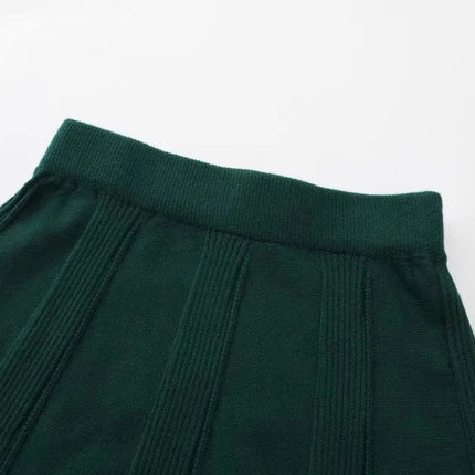 62-96cm Waist Fall Winter Long Skirts Women Elegant Handmade Embriodery Crochet Red Fruit Cashmere Wool Knitted Emerald Skirts PlatiNum