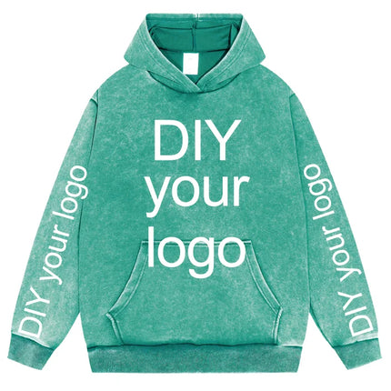 Washed Retro Hoodies 5 Colors 100%Cotton Hoody Customized Personalized Pattern Customization Pullover Team Logo Company Logo