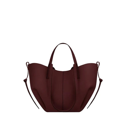 Grande borsa tote in pelle morbida con bordo regolabile, manici lunghi, borsa capiente per lavoro e shopping quotidiano