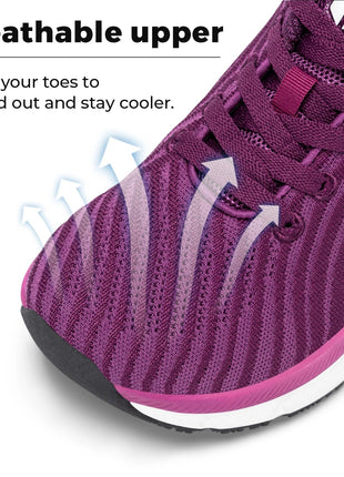 FitVille Wide Toe Box Shoes For Women Breathable Wide Fit Running Shoe Lightweight for Swollen Feet with Cushioned Relief Pain PlatiNum