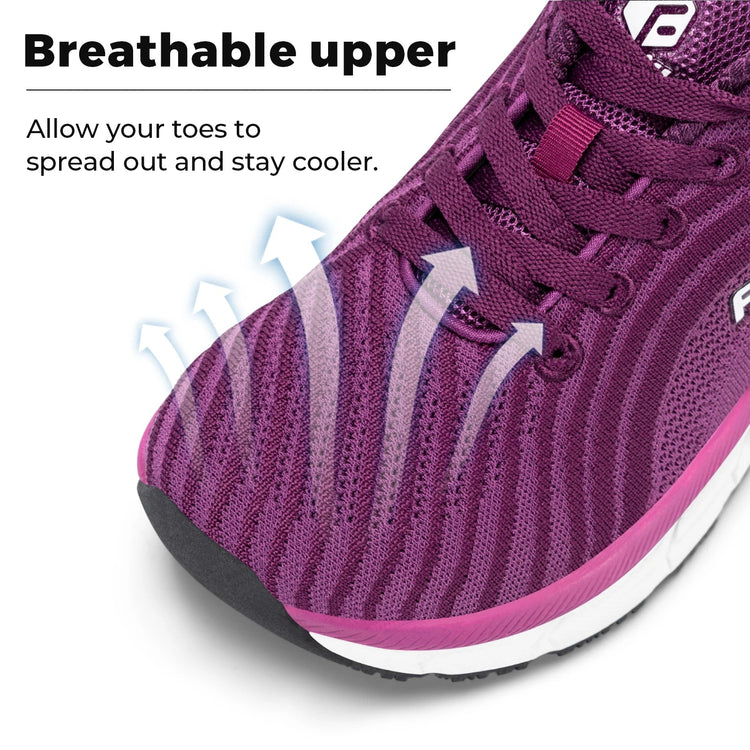 FitVille Wide Toe Box Shoes For Women Breathable Wide Fit Running Shoe Lightweight for Swollen Feet with Cushioned Relief Pain PlatiNum