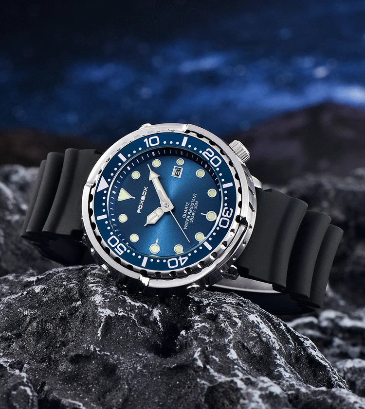 FOXBOX Top Brand Fashion Diver Watch Men 50ATM Waterproof Date Clock orologi sportivi orologio da polso al quarzo da uomo Relogio Masculino platinumshop