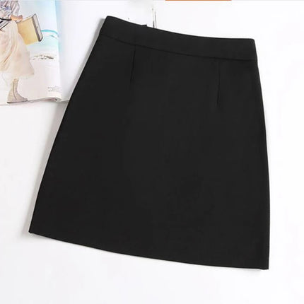 Minigonne estive Donna Chiffon Nero Bianco Moda Ufficiale Faldas 2022 Mujer Coreano Gonna a tubino Vita alta Breve Jupe femminile