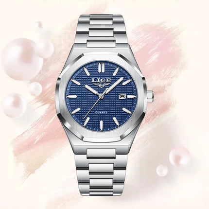 LIGE Orologio da donna elegante e lussuoso, orologio classico alla moda con data automatica, cinturino in acciaio inossidabile, orologi luminosi impermeabili per donna, regalo per signora platinumshop