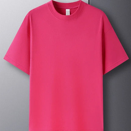 Men's Summer 100% Pure Cotton Short Sleeve Crew Neck Fashion Style Half Sleeve Breathable Top T-shirt Short Sleeve