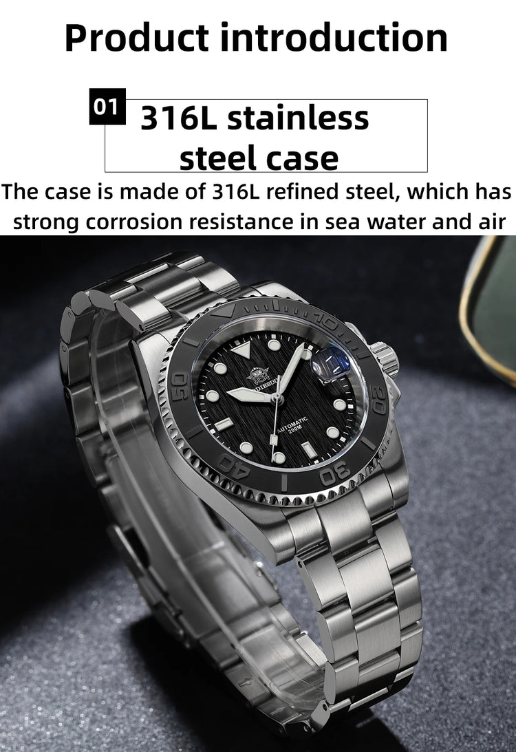ADDIESDIVE AD2087 Men Watch Waterproof 20Bar Driver Sapphire Glass BGW9 Luminous Reloj Hombre NH35 Automatic Mechanical Watch