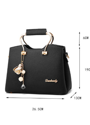 Yogodlns Luxury Pendant Handbag For Women PU Leather Tassel Shuolder Bag Designer Handle Bag Brand Shopping Mommy Shoudler Bag PlatiNum