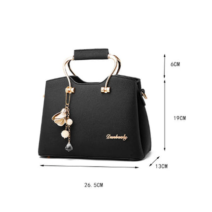 Yogodlns Luxury Pendant Handbag For Women PU Leather Tassel Shuolder Bag Designer Handle Bag Brand Shopping Mommy Shoudler Bag PlatiNum