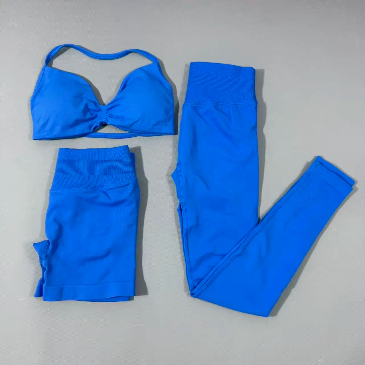 Yoga fitness set 3pcs Impact Gym Set Women Bras and Yoga Set High Waist Scrunch Seamless Shorts Fitness Clothes Activewear Work