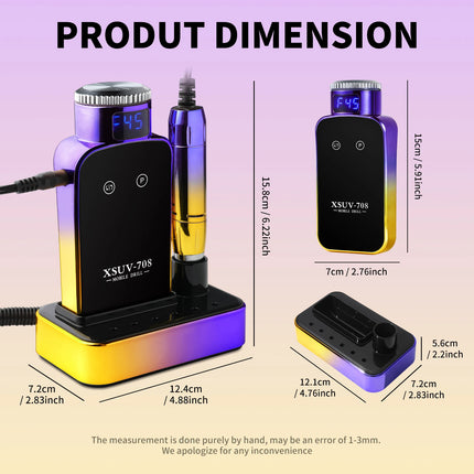 45000RPM Electric Nail Drill Professional Rechargeable Machine Low Noise Nails Sander File Polishing Set For Manicure Salon Tool