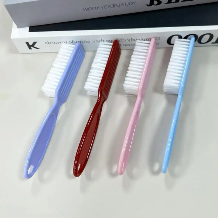Cleaning Nail Brushes Transparent Long Handle Soft Remove Dust Nail Brushes Multifunctional Five Color Manicure Pedicure Tools