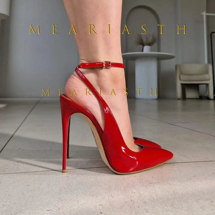 2025 Sandali a punta sexy con tacco ultra alto eleganti sandali estivi in vernice con reggicalze tacchi alti abito alla moda scarpe da donna per banchetti