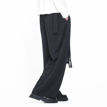 Pantaloni da uomo in stile giapponese con stampa Ukiyo-e, pantaloni comodi e alla moda, pantaloni larghi da uomo, pantaloni casual a gamba dritta da uomo