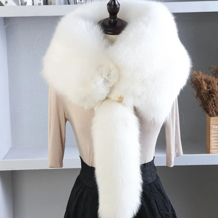 Unisex Real Fur Fox Scarf Men Woman Winter Warm Natural Fur Shawl Soft Headscarf Super big Gray Silver Fox Scarf Fur Accessories