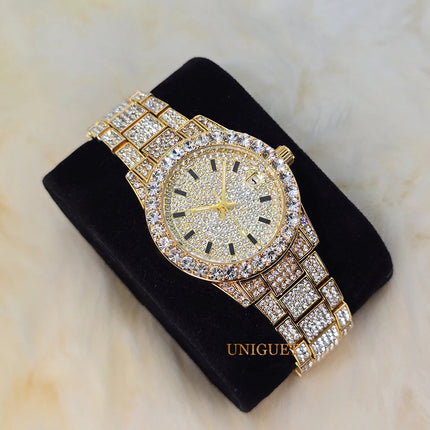 Orologio da Donna Elegante con Quadrante Piccolo Rosa, Orologio da Polso Mini con Diamanti Bling-Bling di Lusso per Abiti da Sera, Regalo per Lei platinumshop