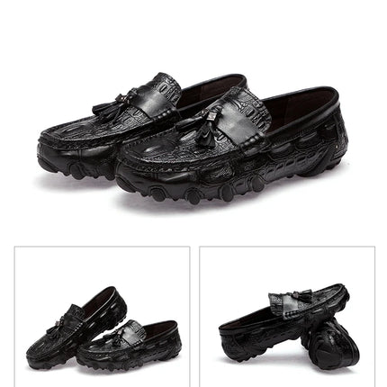 Mocassini da uomo di marca di lusso 2023 scarpe Casual in vera pelle mocassini con motivo a coccodrillo scarpe da uomo Plus Size 38-47 scarpe da guida