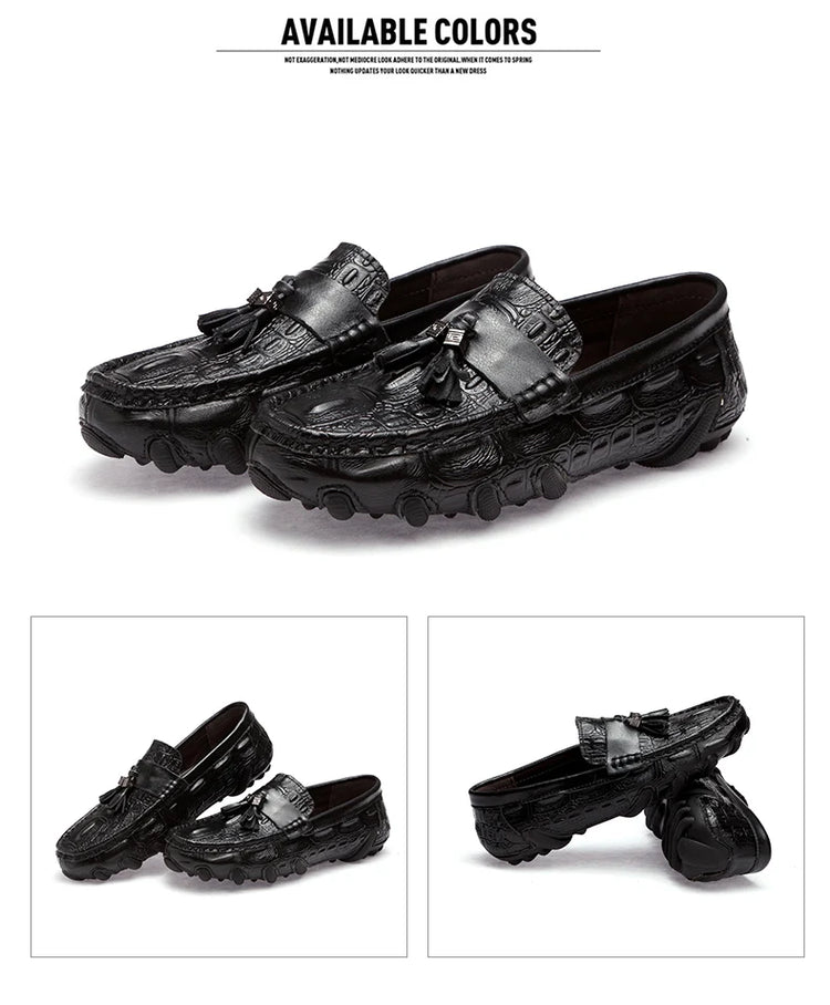 Mocassini da uomo di marca di lusso 2023 scarpe Casual in vera pelle mocassini con motivo a coccodrillo scarpe da uomo Plus Size 38-47 scarpe da guida