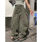 YIBASHU Y2K Vintage Wash Donna Cargo Jeans Harajuku Scimitar Gamba larga Pantaloni in denim retrò americani Pantaloni larghi Gyaru Streetwear