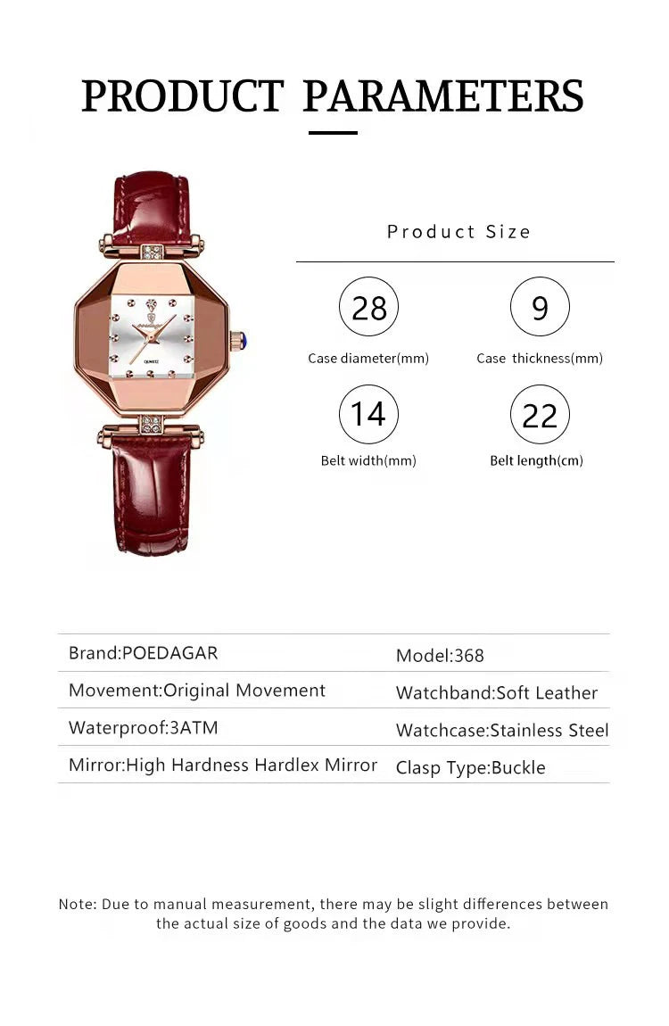 POEDAGAR Orologio da donna di alta qualità Orologi al quarzo in pelle impermeabile per donna Orologio da polso da donna casual di moda di lusso regalo Reloj platinumshop