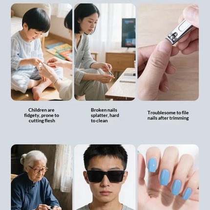 2 IN 1 Electric Nail Clipper Cutter with LED Light Magnifying Glass Automatic Nail for Baby Adult Mini Manicure Tools Nail Care