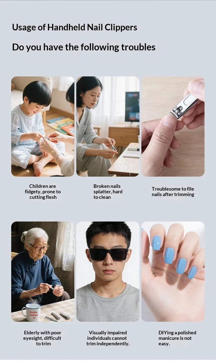 2 IN 1 Electric Nail Clipper Cutter with LED Light Magnifying Glass Automatic Nail for Baby Adult Mini Manicure Tools Nail Care