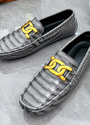 Scarpe Casual da uomo in pelle verniciata di alta qualità scarpe da guida di marca mocassini con motivo a coccodrillo maschile per scarpe basse mocassino da uomo