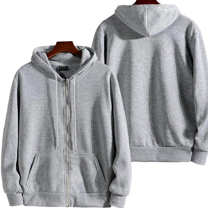 Zipper Hoodies Autumn Winter Men's New Long Sleeve Hooded Sweatshirt Fashion Casual Male Outfit Sportwear Loose Fit Clothes PlatiNum
