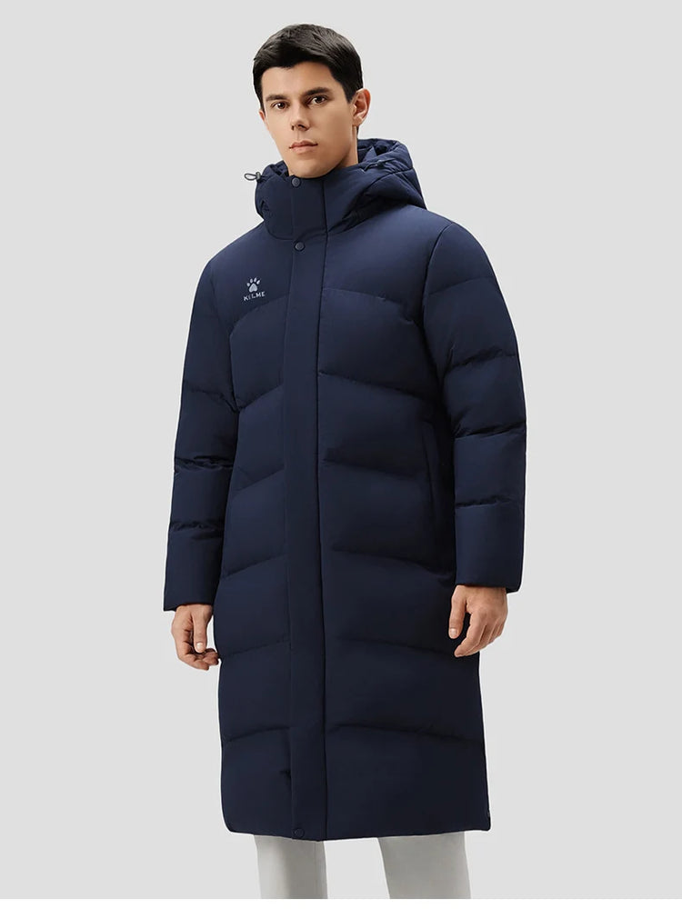 KELME Men's Thermal Down Jacket Outdoor Running Windproof Fleece-Lined Thickened Training Jacket пуховик женский