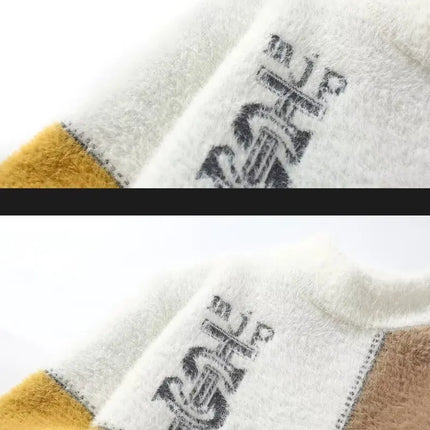 2024 New Men's Plush Sweater Pullovers Korean Winter Warm O Neck Black Sweater High Quality Cool Top Fashionable Men's Clothing