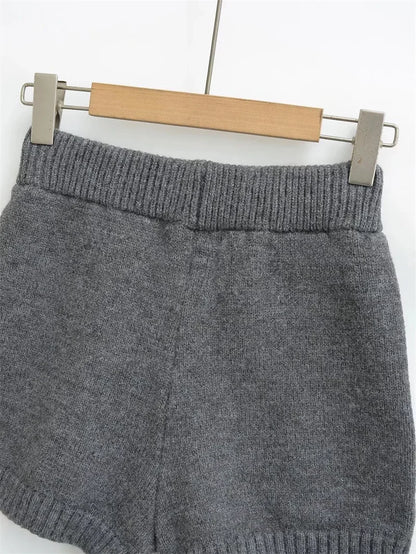 Hot Sexy Knit Shorts Women Korean Fashion Casual Outerwear Sheath Mini Pants 2025 Spring Solid Versatile Y2k Streetwear