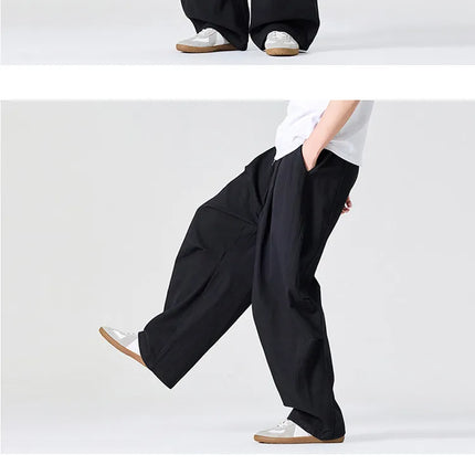 Pantaloni Casual da Uomo Primaverili in Offerta, a Vita Alta, Comodi, Stile Semplice, Tinta Unita, Vestibilità Larga, in Cotone, Gamba Dritta