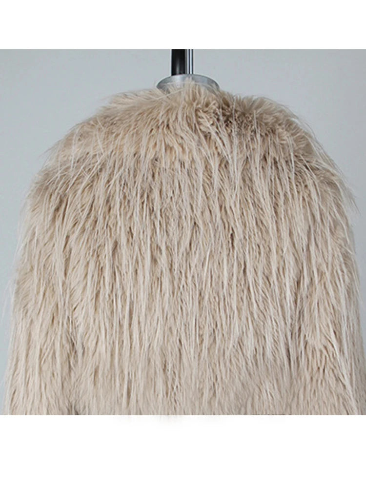 ZADORIN Luxury Designer Tassels Long Black Faux Fur Coat Woman Clothing Winter Big Lapel Fluffy Warm Faux Fur Jacket Outerwears