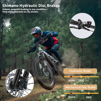 DUOTTS E29 E-bike con Motore 250W, Batteria al Litio 48V 13.5Ah, Bicicletta Elettrica con Pneumatici Fat da 27.5 Pollici, Velocità Fuoristrada 25 km/h