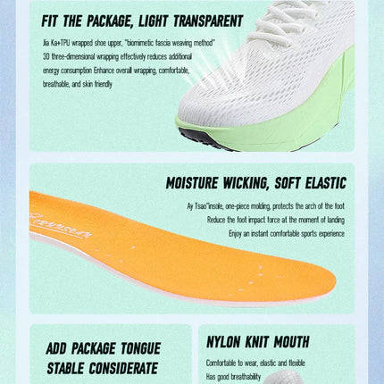 IRUNSVAN Surface 2000 Nylon Running Shoes for men Professional High Springback Training Women Outdoor Fitness Sport Shoes  ﻿ PlatiNum