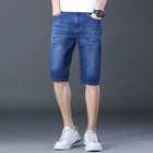 2026 Pantaloncini Casual da Uomo in Denim Cotone Elastico Dritti di Alta Qualità al Ginocchio Jeans