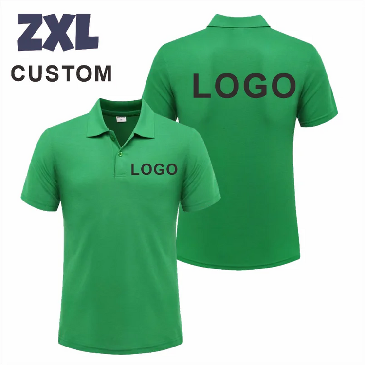 Polo traspirante con logo personalizzato Abbigliamento casual per gruppi aziendali Polo a maniche corte con risvolto Abiti da lavoro Stampa ricamo