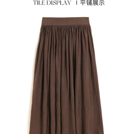 Women's Clothes High-quality Cashmere Skirts Fashionable Mulberry Silk Knitted A-line Skirts Women's High-waisted Umbrella Skirt PlatiNum