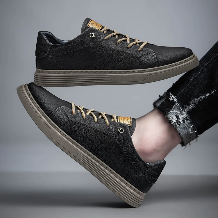 Italian Brand Black Genuine Leather Oxford Shoes UNISEX Casual Shoes Lace Up Flat Sneakers  Luxury Shoes for Men Big Size: 36-47