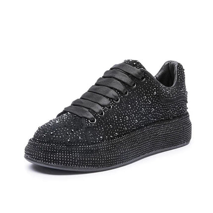 New Spring/Autumn Fashion Rhinestone Sparkling Low-Top Lace-up Casual Women's Shoes