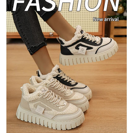 Women's Winter Short Boots 2026 New Style Warmth Sports Cotton Shoes Thickened Fleece Lined High-Top Snow Boots