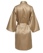 Vestaglia da notte in raso solido, elegante vestaglia da casa con scollo a V a mezza manica e cintura, pigiama da donna