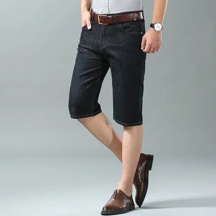 Pantaloncini di jeans da uomo nuovi estivi Moda colore chiaro Casual allentato multi-tasca pantaloni dritti da cinque minuti pantaloncini elastici al ginocchio