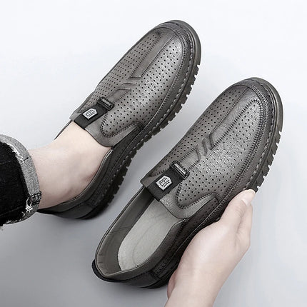 Scarpe estive in pelle traforata bianca scarpe Slip on da uomo in vera pelle scarpe Casual comode da uomo mocassini comodi da uomo