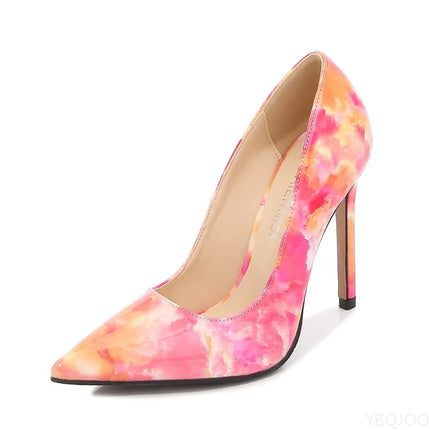 Tacchi alti dimagranti alla moda e sexy di grandi dimensioni Tacchi sottili Bocca poco profonda Punta a punta Tacchi alti di colore di nicchia Scarpe singole