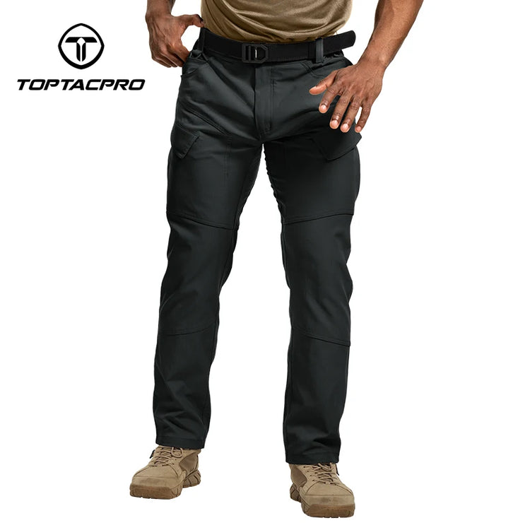 TOPTACPRO Men's Flex Ripstop Water-Resistant Lightweight Stretch Cargo Trousers for EDC Outdoor Work Hiking 8201