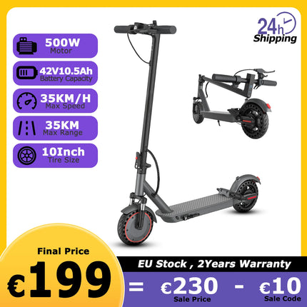 Nuovo Monopattino Elettrico AOVOPRO 500W TX01 / VP10 2026, Ruote da 8.5/10 Pollici, Batteria ad Alta Capacità 42V10.5Ah, 35 km/h, Autonomia 35 km, E-Scooter Smart per Pendolari con Ammortizzazione