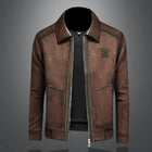 Minglu Faux Leather Autumn Winter Men's Jackets Luxury Solid Color Turn Down Collar Zipper Casual Male Coats Man Outerwear 4XL