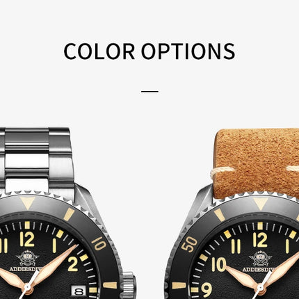 ADDIESDIVE Luxury Men's Watch MY-H9 Sapphire Crystal Ceramic Bezel 200m Waterproof Retro Luminous Diving Mechanical Wristwatch