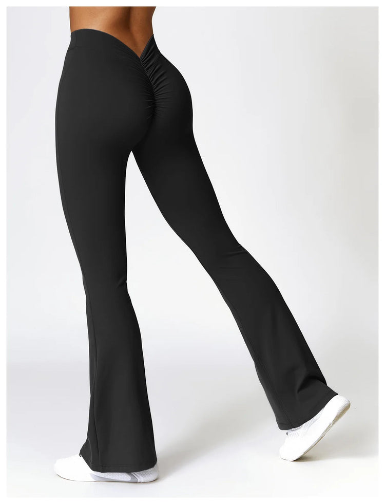 High Waist Flare Leggings Yoga Pants Women Wide Leg Pants Women Gym Workout Fitness Sports Flared Pants Latin Dance Trousers PlatiNum